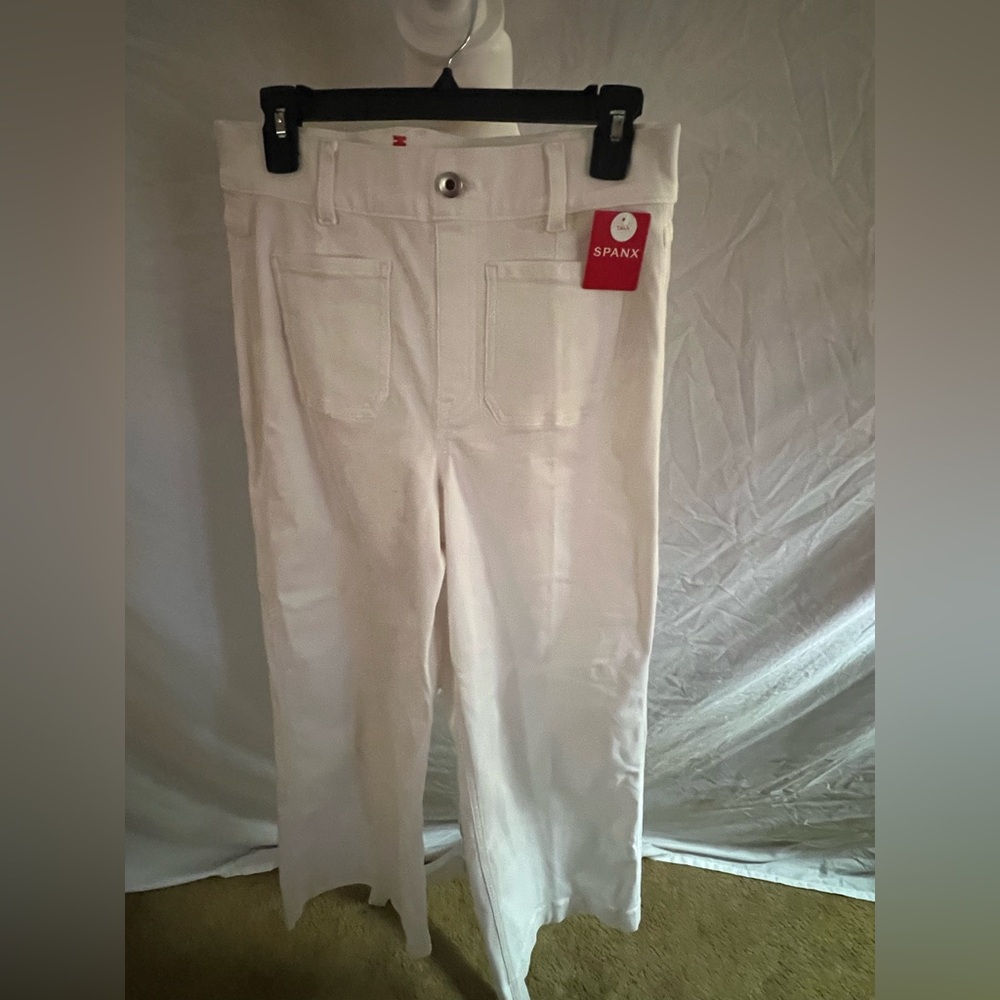 SPANX Classic White Wide Leg Jeans